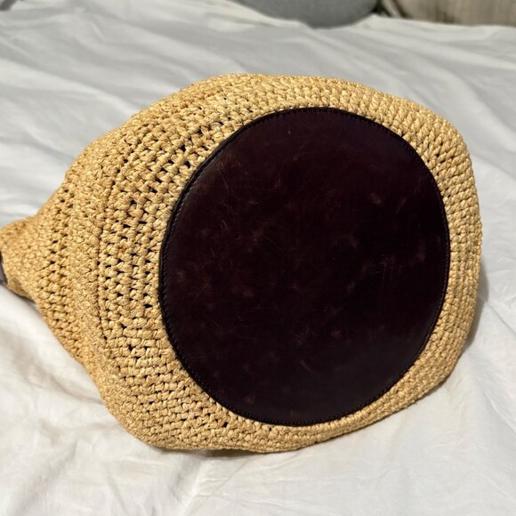 Helen Kaminski Crochet Raffia & Leather Crochet Boho Hobo Shoulder Crossbody Bag - Picture 5 of 16